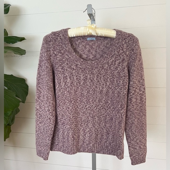 Malo 100 Percent Cashmere Plum Marled Knit Sweater Size Medium Made in Italy - Picture 6 of 7